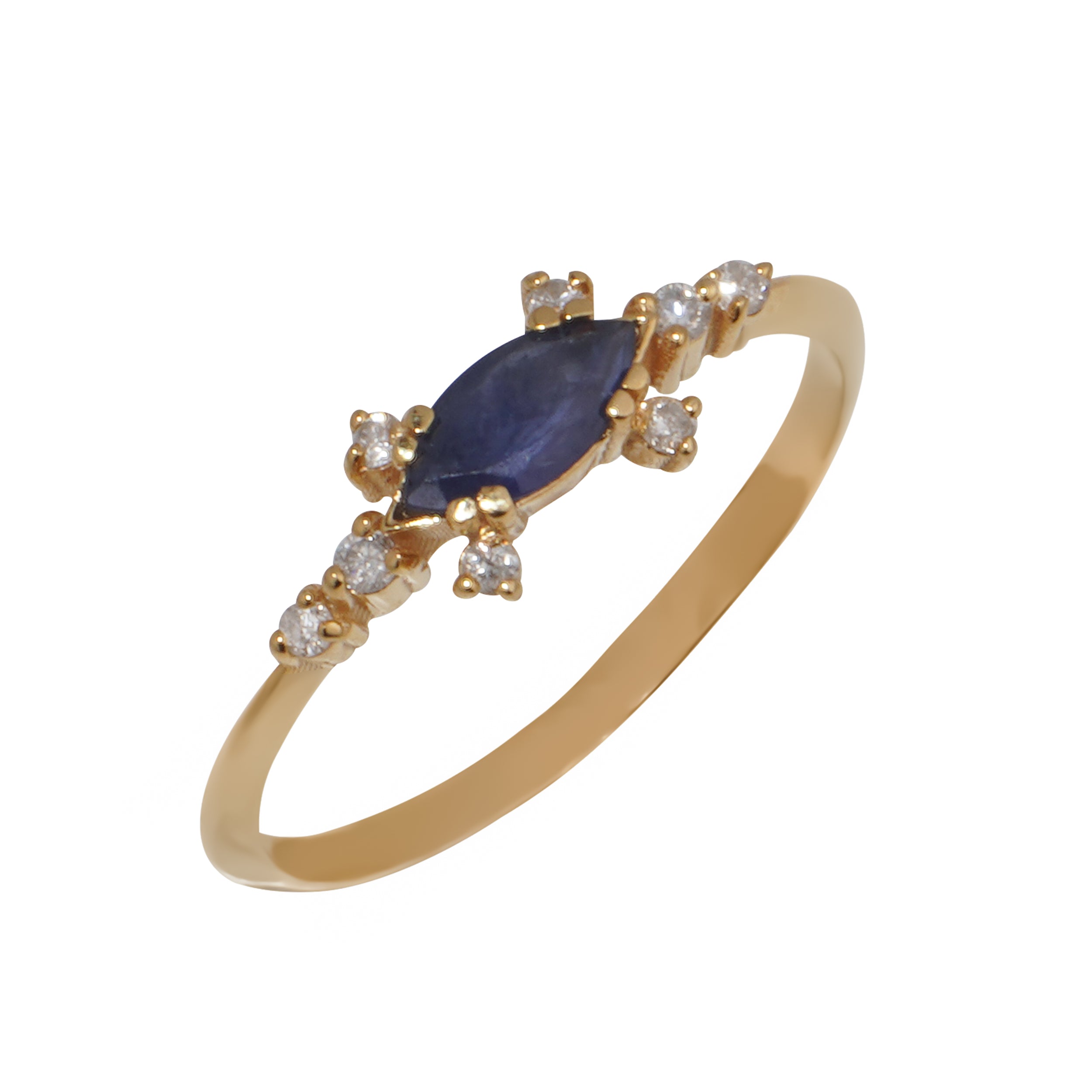 Night sky blue sapphire ring