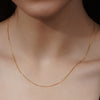 18k Yellow Solid Gold Necklace, 0.8mm