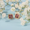 Clover ruby earrings